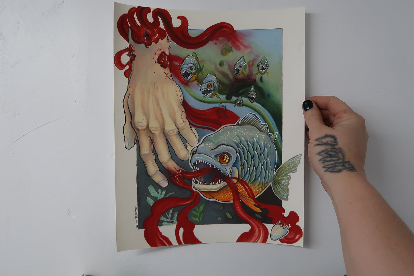 "Piranha" 11"x14" PRINT