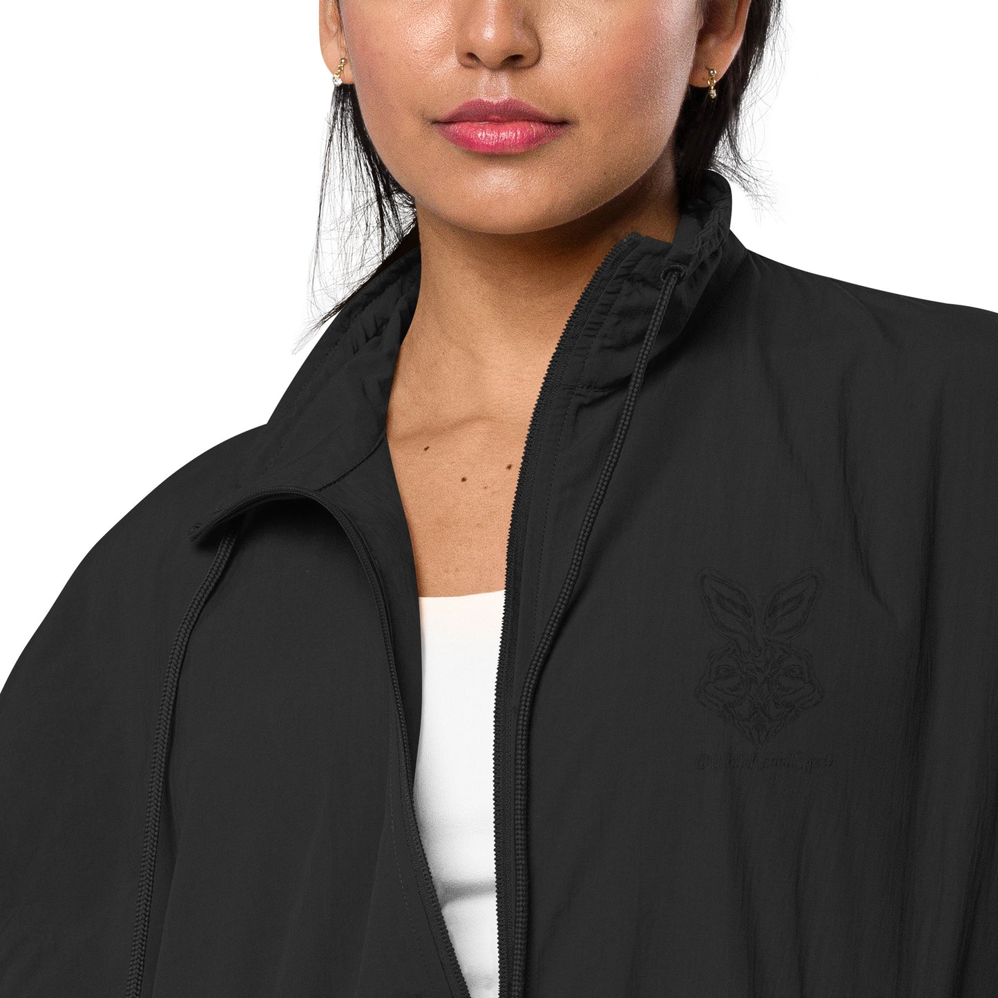 Recycled tracksuit jacket - "White Rabbit" LOGO