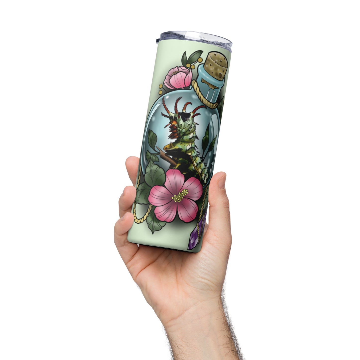 Stainless steel tumbler-"Horned Caterpillar"