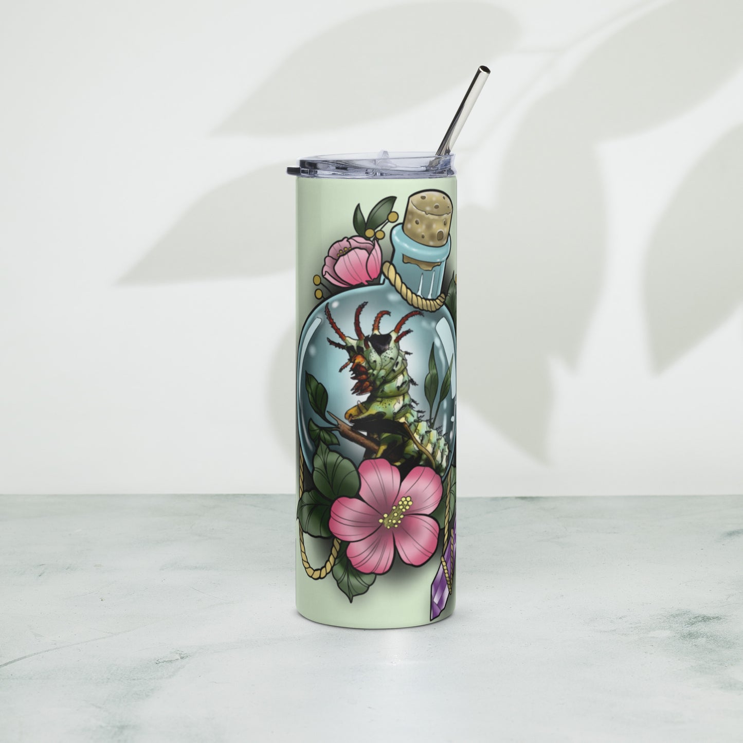 Stainless steel tumbler-"Horned Caterpillar"