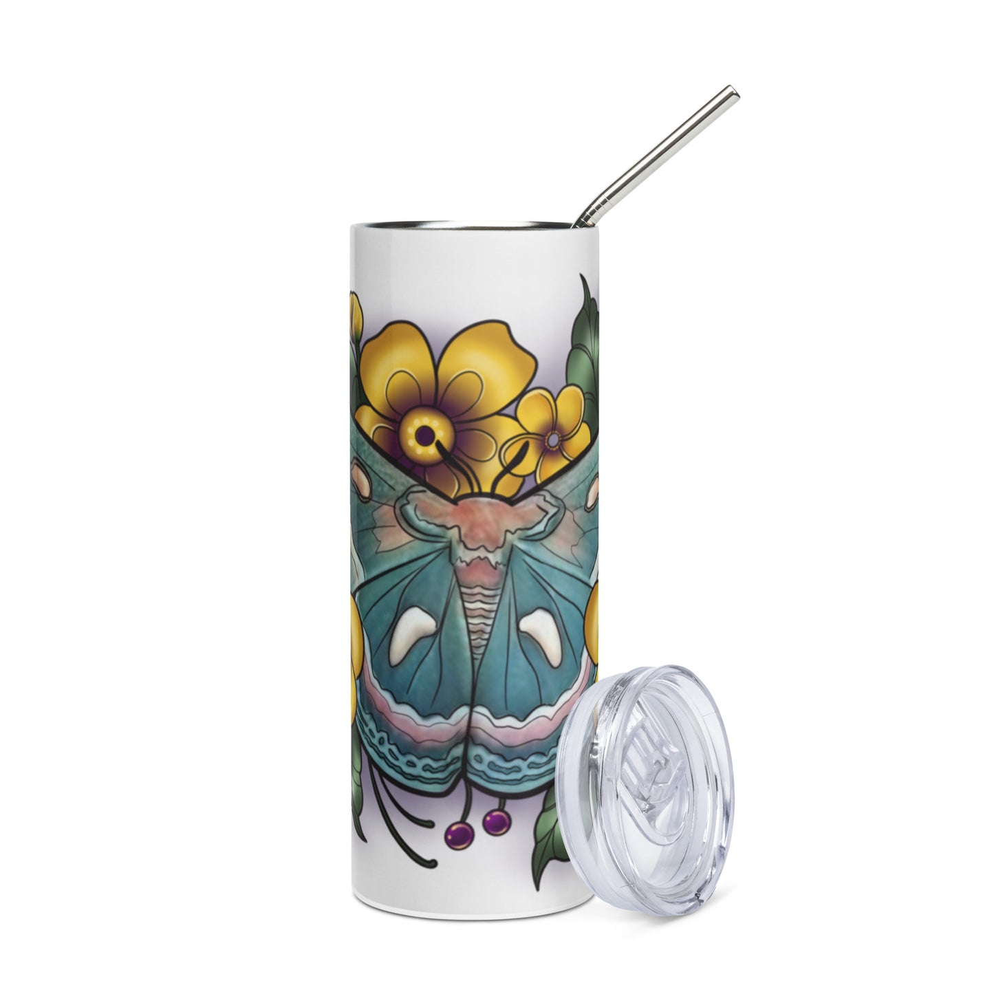 Stainless steel tumbler-"Blue Moth"