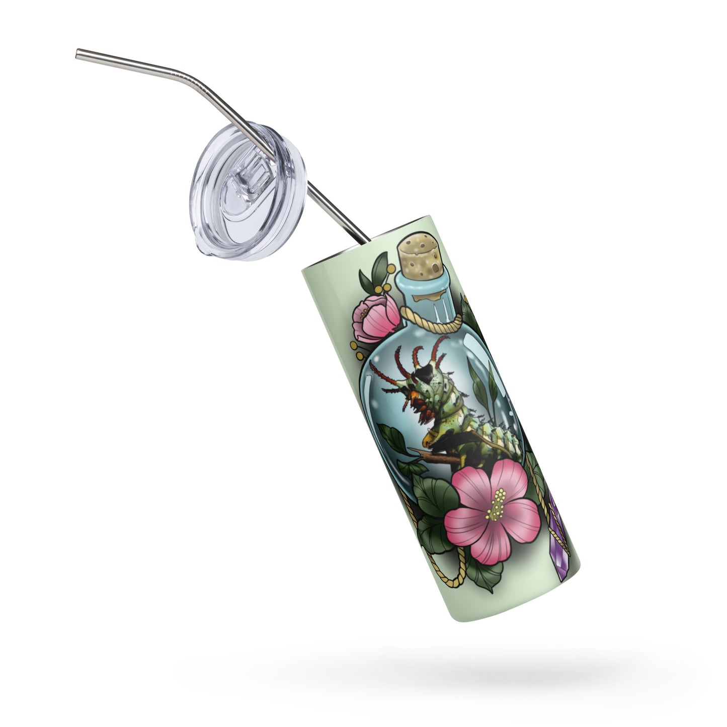 Stainless steel tumbler-"Horned Caterpillar"