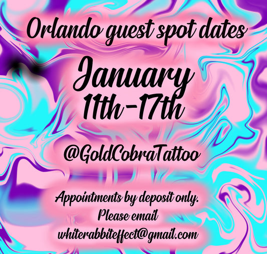 January guest spot - Orlando- Gold Cobra Tattoo