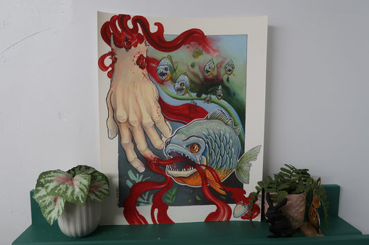 "Piranha" 11"x14" PRINT