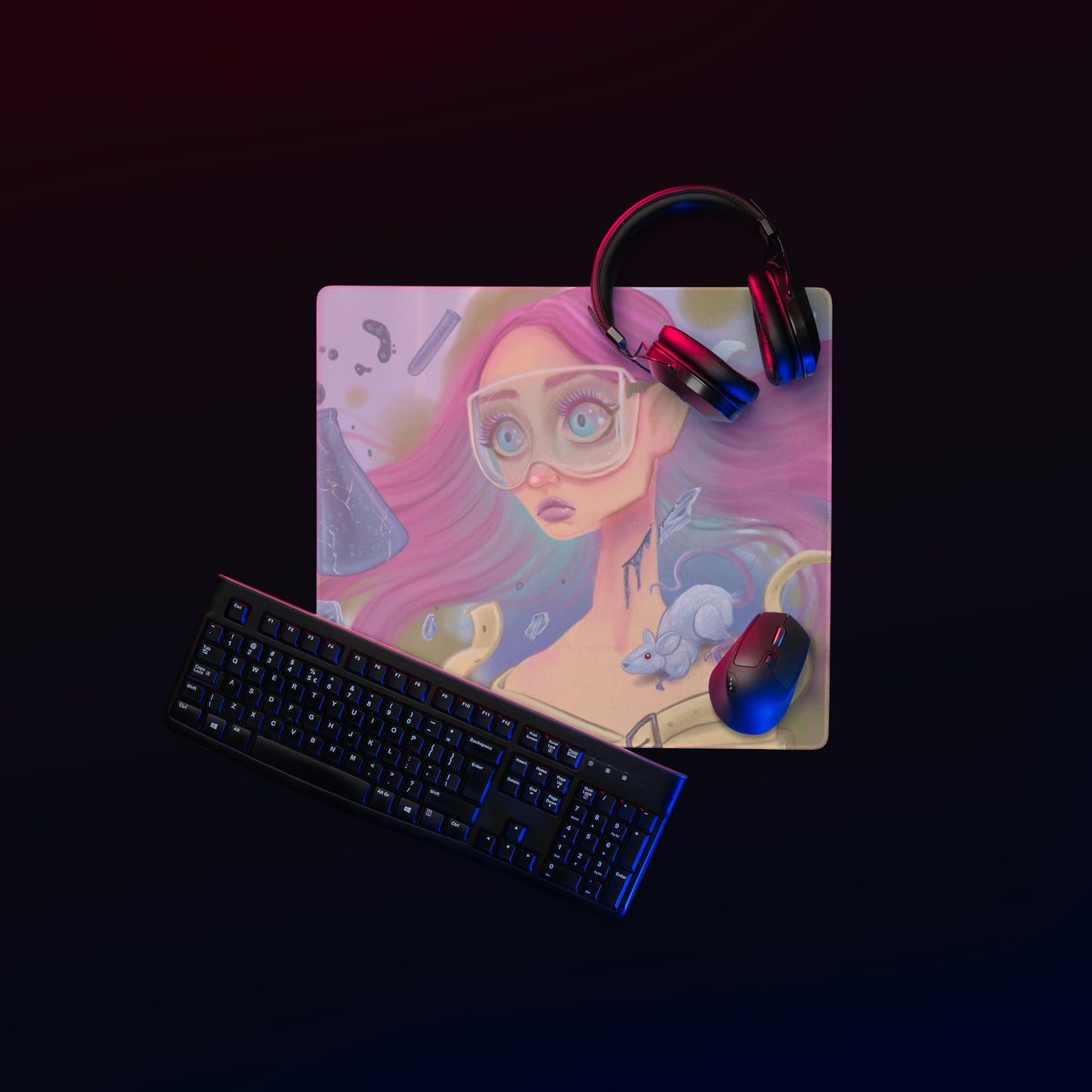 Gaming mouse pad- "Lab Rat"