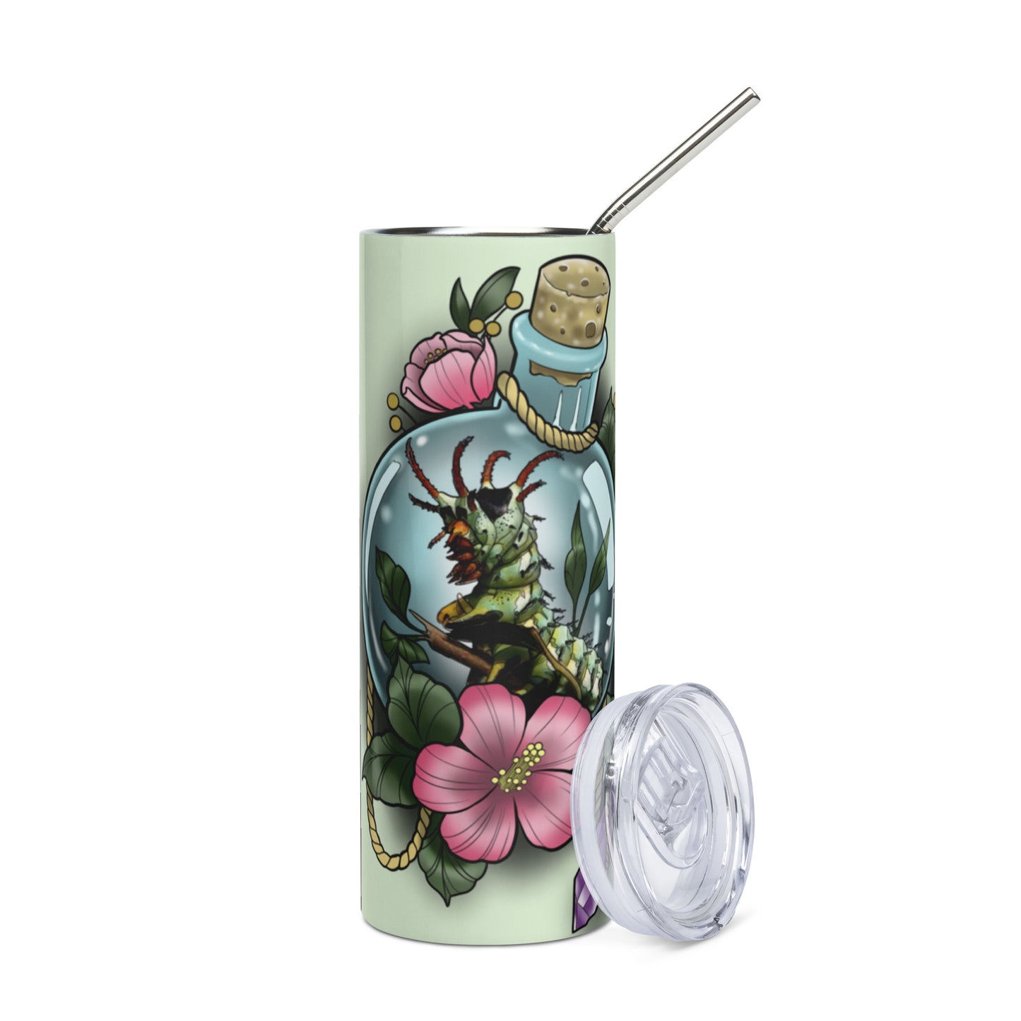 Stainless steel tumbler-"Horned Caterpillar"