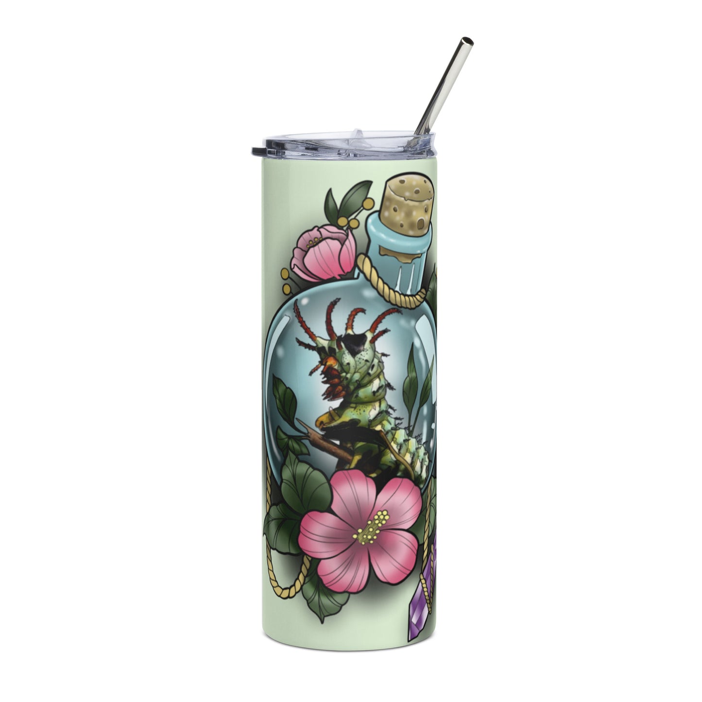 Stainless steel tumbler-"Horned Caterpillar"